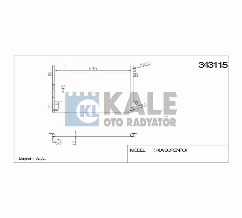 KIA Sorento Klima Radyatörü 2003-2006 Radyatör OEM 97606-3E000 KIA Sorento Klima Radyatörü 2003-2006 Radyatör OEM 97606-3E000